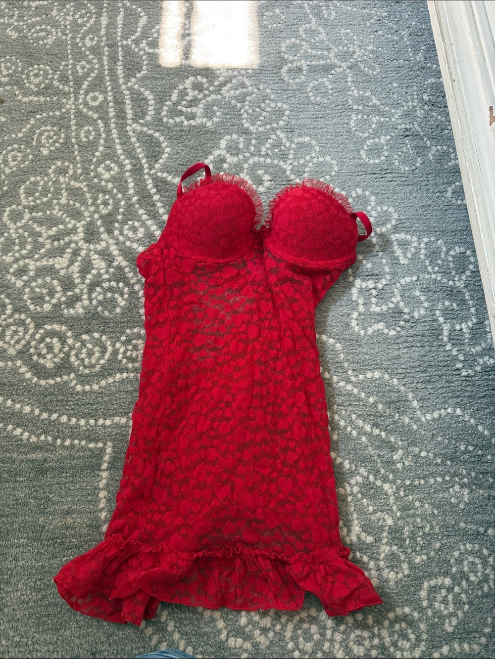 Victoria's Secret Red Lace Babydoll Chemise